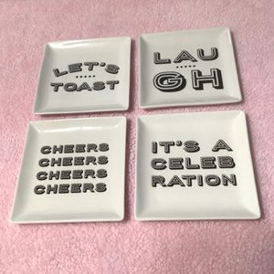 Modern Expressions 5.5" Porcelain Appetizer or cake Plates Set of 4 designs